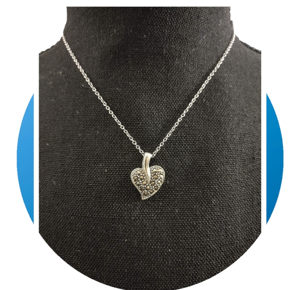 925 Sterling Silver Marcasite Heart